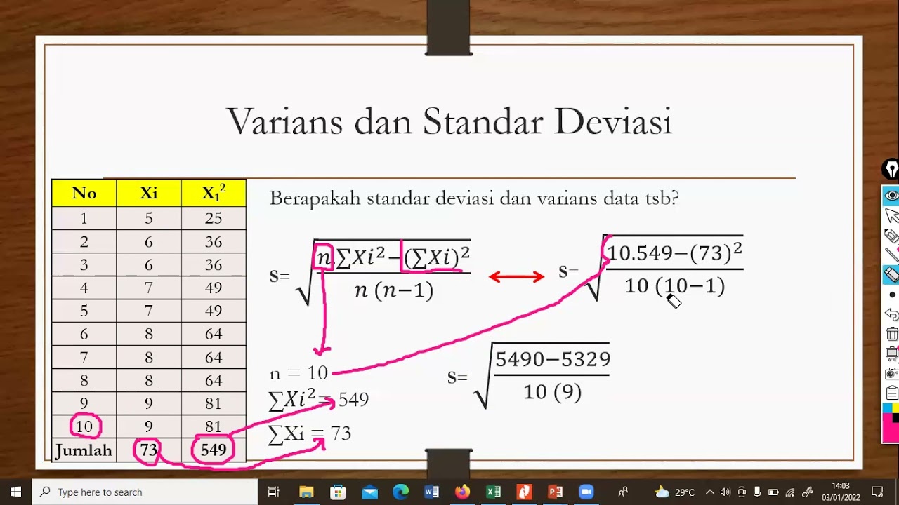 Varians Dan Standar Deviasi Data Tunggal Dan Data Bergolong Youtube