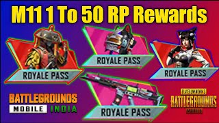 M11 RoyalPass 1 To 50 RP Rewards | M11 RP Royale Adventure Rewards