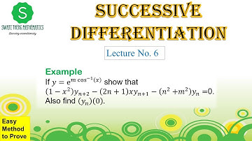 If y=e^mcos^(-1)(x), Find value of (y_n) at zero||successive differentiation engineering mathematics