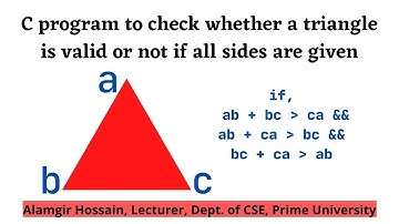 Code for Love-08, C program to check whether a triangle is valid or not if sides are given
