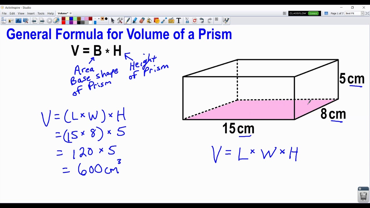 General Formula For Volume Of A Prism Youtube