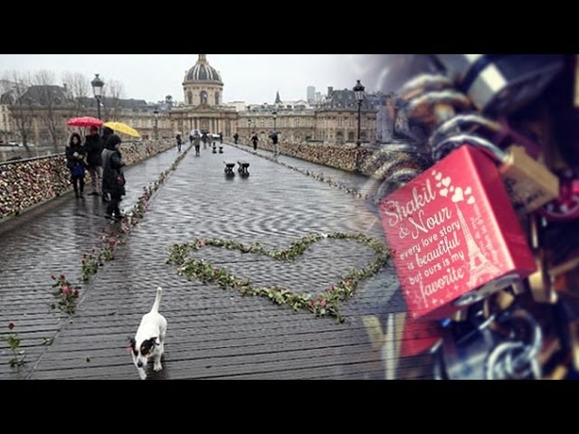 Paris Pont des Arts bridge collapses under weight of 'love locks' left by  tourists