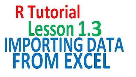 Importing Data from Excel into R | Exporting Data from R | R Tutorial 1.3