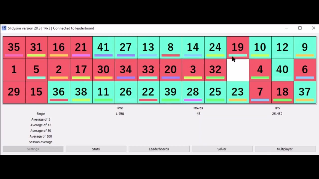 14x3 sliding puzzle in 22.232 (former wr)
