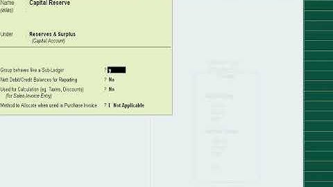 Tally.ERP 9 - Creation of Sub Groups