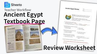 Turn an Ancient Egypt Textbook Page into a Review Worksheet | Teacher Workflow