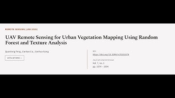 UAV Remote Sensing for Urban Vegetation Mapping Using Random Forest and Texture Analy... | RTCL.TV