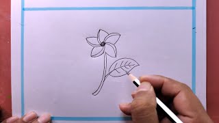 Jasmine Flower Drawing  Easy/How To A Draw Flower Easy