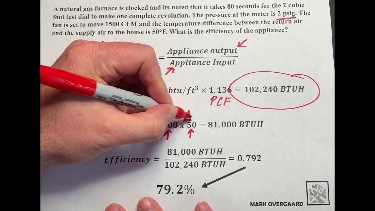FURNACE EFFICIENCY CALCULATION YouTube