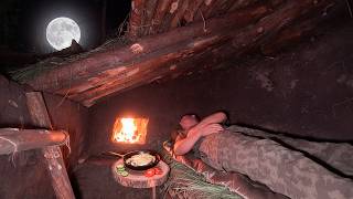 Building a secret survival shelter under a huge tree | Bushcraft, survival, dugout.