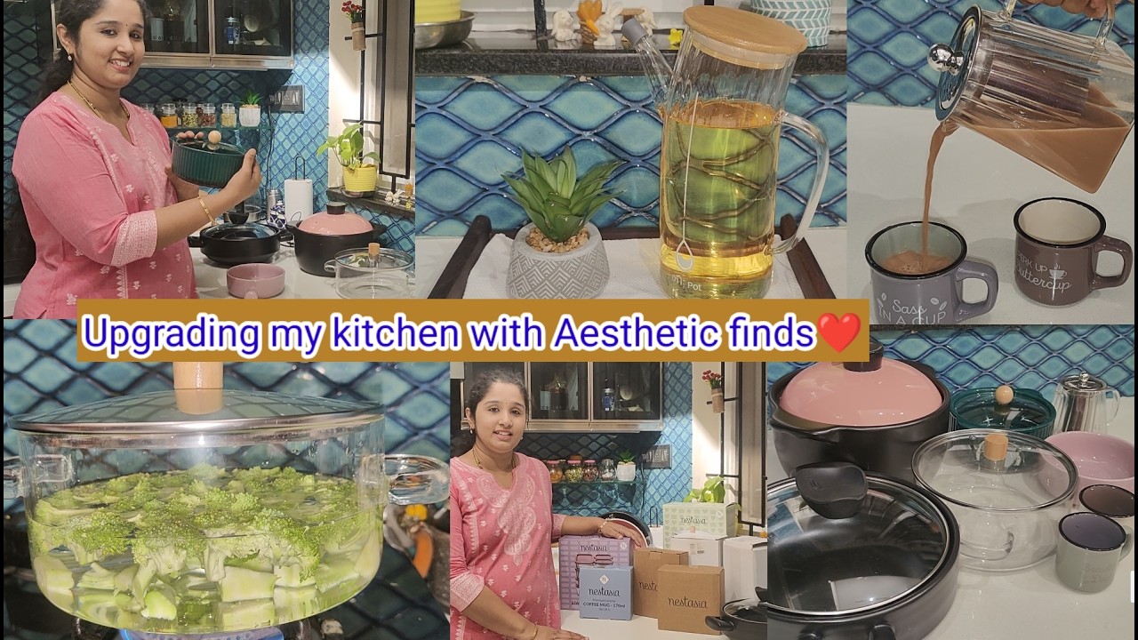 Upgrading my Kitchen with Aesthetic Finds From Nestasia #anushasanthosh