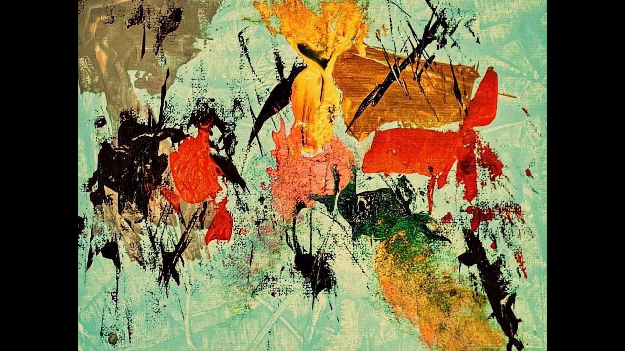 Simple Abstract Painting Technique/ Using Palette Knife 