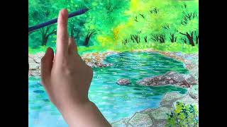 水彩画 小学生の絵 小学生でも水彩絵とクレパスで簡単!絵の具の透明感を活かして