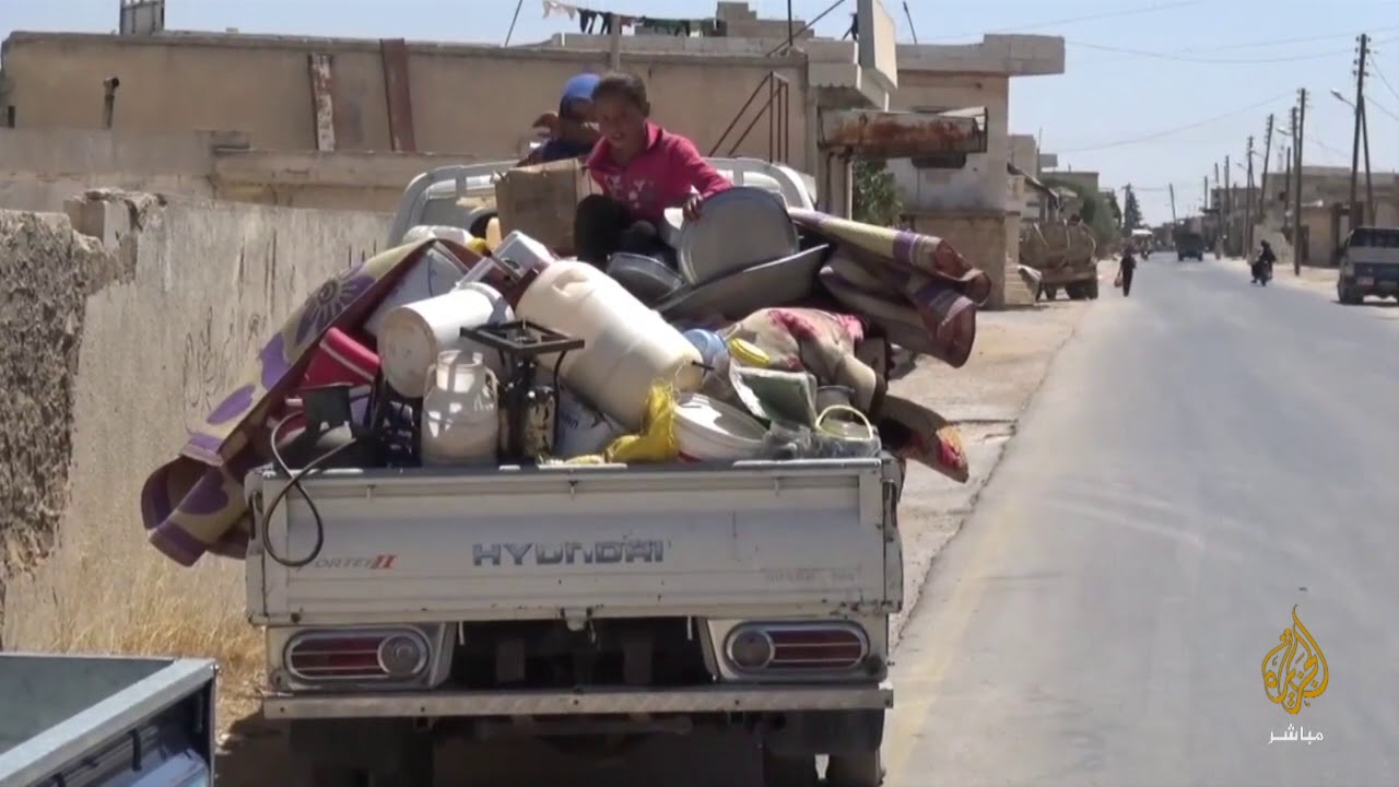 حملة نزوح من ريف إدلب الجنوبي بسبب قصف قوات النظام