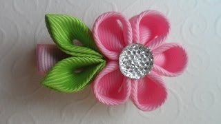 Милая заколка для волос Канзаши / Sweet hairpin Kanzashi