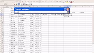 How to Use Database Function in Excel 2003