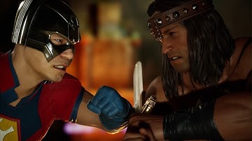 Mortal Kombat 1 - Peacemaker vs Conan the Barbarian | All Intro/Interaction Dialogues