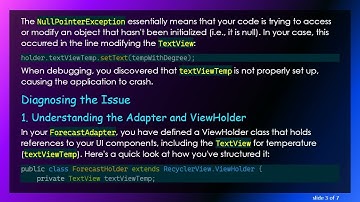Resolving the NullPointerException in Your Weather Forecast Android App
