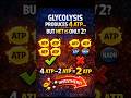 4 ATP Produced… But Only 2 Count? Glycolysis Explained in 40 Sec #biochemistry #glycolysis #shorts
