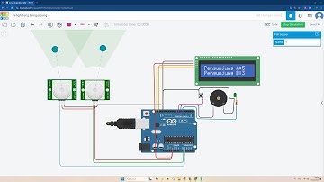 Tutorial Cara Membuat Alat PENGHITUNG PENGUNJUNG Sensor PIR Arduino UNO di Tinkercad