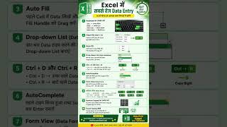 Excel में सबसे तेज Data Entry कैसे करें? | 10 Best Excel Data Entry Tricks &amp; Shortcut Keys, MS Excel