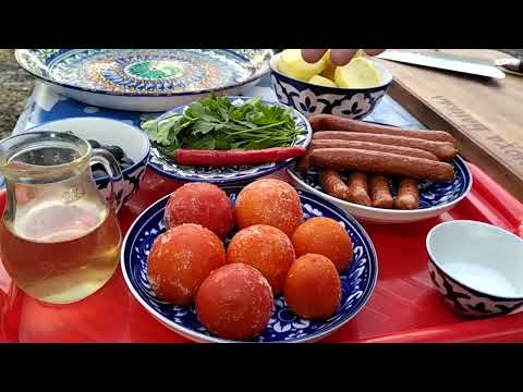ПАТАТАС-БРАВАС в казане на костре