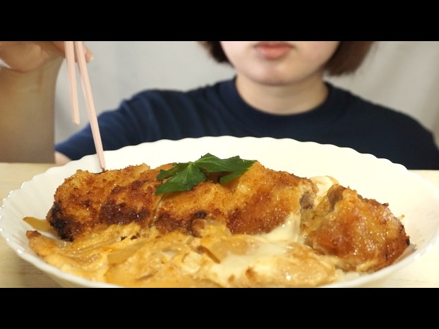 【ASMR】カツ丼を食べる音 |卵とじカツの咀嚼音