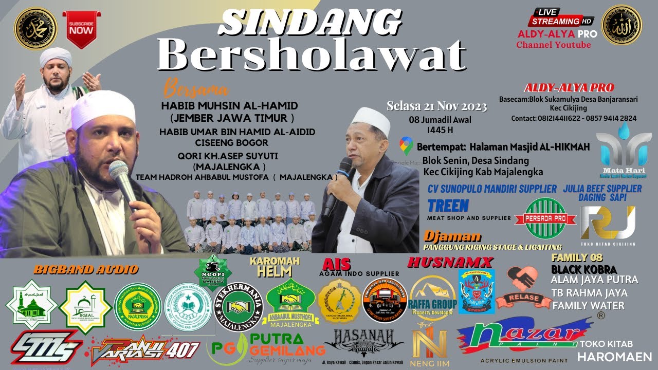LIVE - SINDANG BERSHOLAWAT - BERSAMA HABIB MUHSIN AL HAMID - HALAM MASJID AL HIKMAH// BLOK SENIN