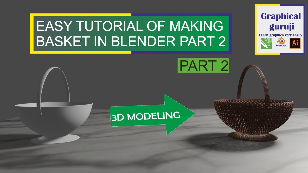 Making a woven fruit basket STEP BY STEP in blender (beginner tutorial
