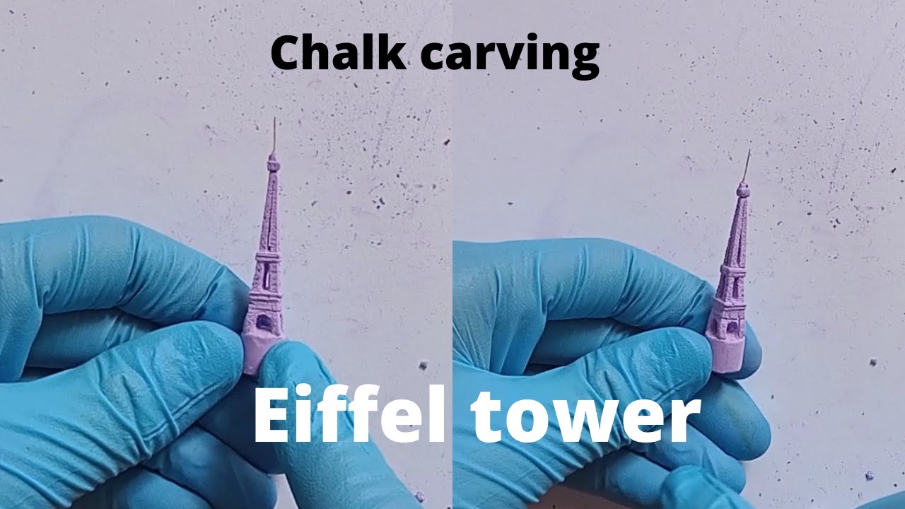 Eiffel tower | making of eiffil tower | chalk art | chalk carving | how to make Eiffel tower at home
