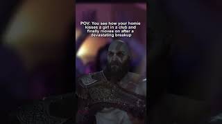 God of War Ragnarok Kratos smiling meme - Kratos in the club