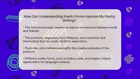 How Can Understanding Poetic Forms Improve My Poetry Writing? - The Prose Path