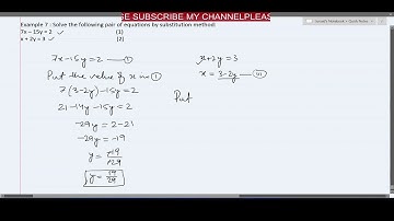 Example 7 | Substitution Method | Linear Equations | Chapter 3 | Class 10th Maths
