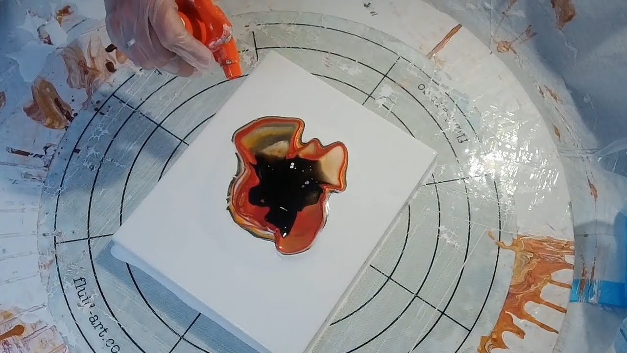 Pumpkin Inspired Bloom Technique Fluid Art - YouTube