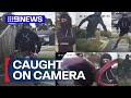 Man caught on CCTV smashing speed camera car | 9 News Australia