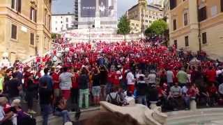 Bayern Munchen fans in Rome taken over the Spanish Steps