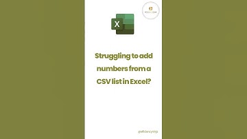 SUM CSV Values with Double Unary (--) | Excel Tips #shorts #excel #data #exceltips #productivity