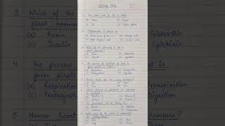 🔥 Top Biology MCQs for Exams 📚 | Handwritten Notes ✍️#gk #neet#biologyquiz