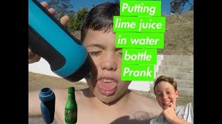 Lime juice in water bottle prank