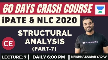L7: Structural Analysis (Part-7) | 60 Days Crash Course for NLC & iPATE 2020 Exam (CE)
