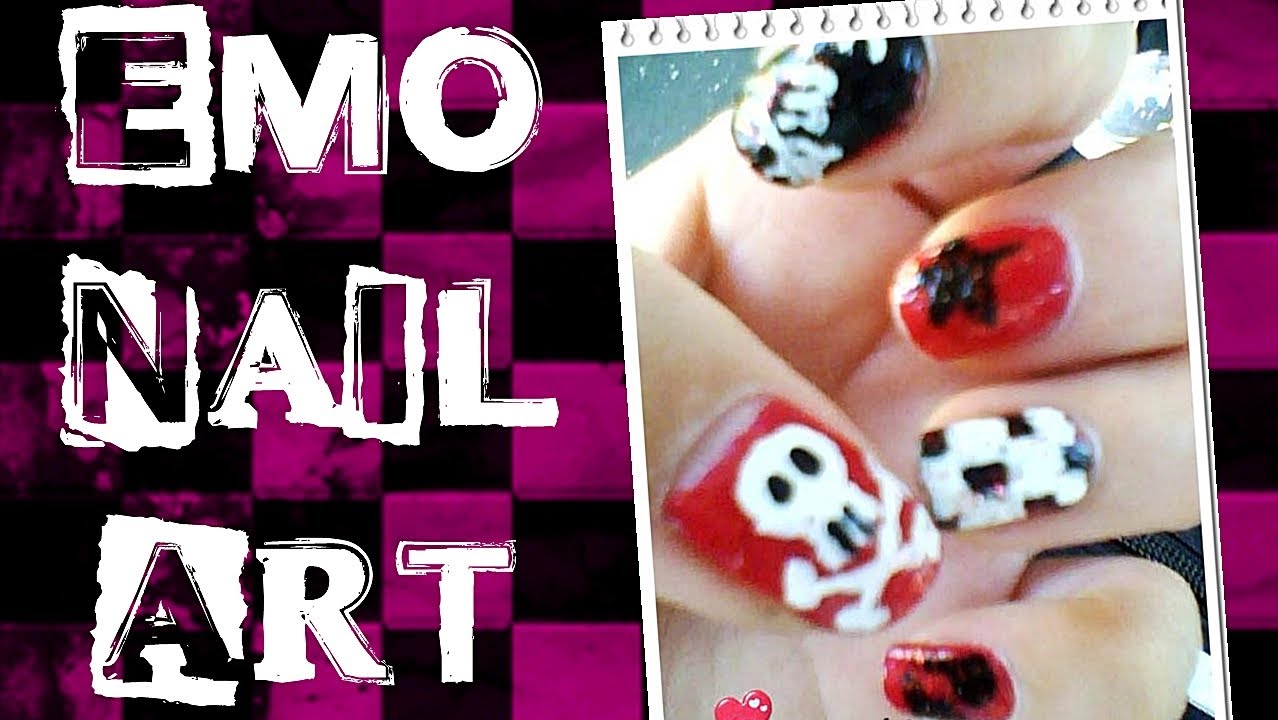 Emo Skull Nail Art Design - wide 4