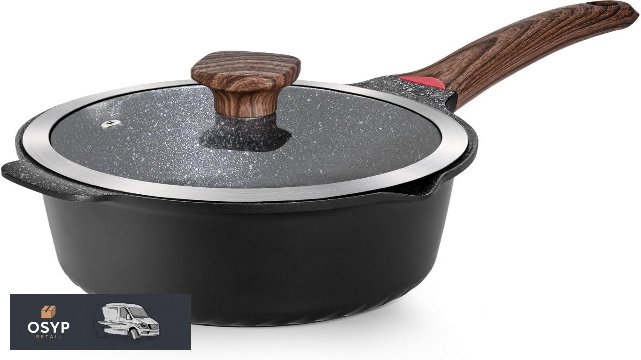 VINCHEF Nonstick Stockpot With Lid 4 Quart Large Saucepan with Stay Cool