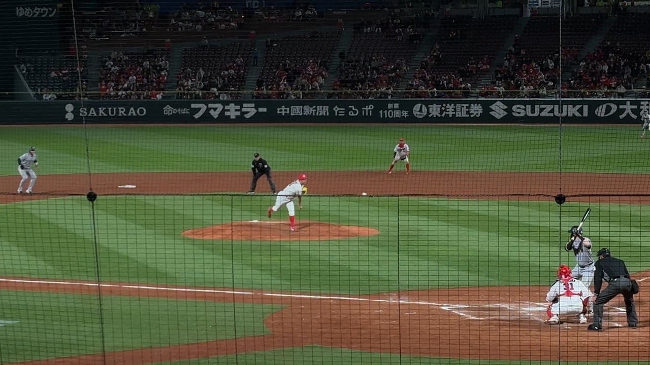 2026/04/08 マツダスタジアム (広島－巨人) 開始前の中﨑の投球を含む9