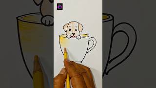 Dog in the Cup #drawing #art #painting #shorts