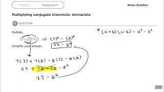 Multiplying conjugate binomials: Univariate