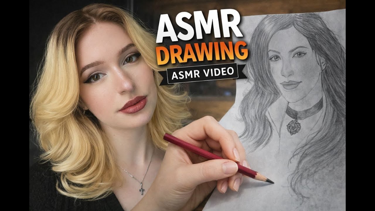 ASMR Drawing a Portrait | Relaxing Pencil Sounds & Soft Talking - YouTube