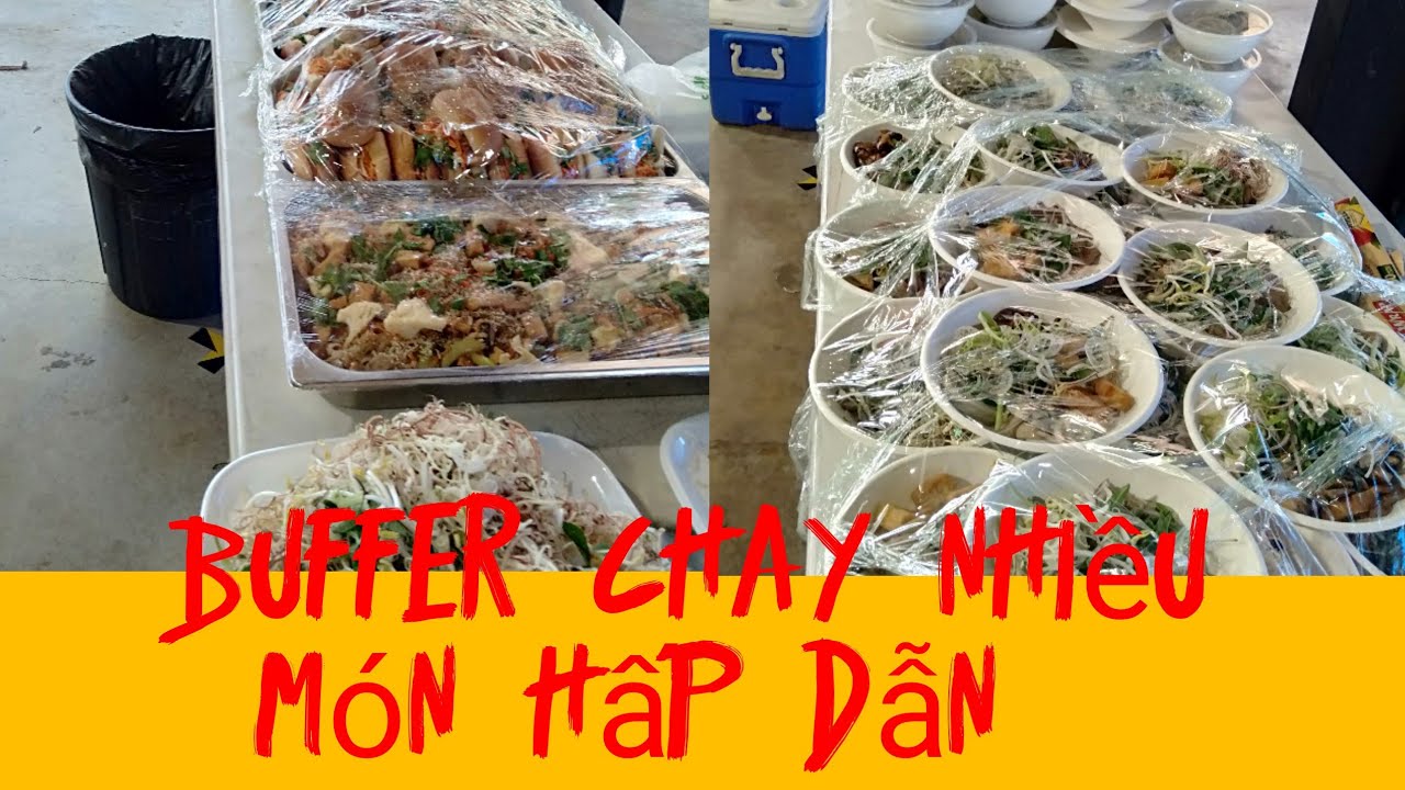 Khu ăn uống Buffer chay, nhiều món chay hấp dẫn tại Lễ phật Đản chùa ...