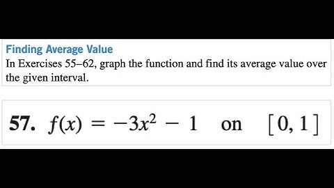 graph the function and find its average value over the given interval.57. ƒ(x) = -3x^2 - 1 on [0, 1]