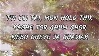 Tui Borsa Bikeler Dheu Lyrics (তুই বর্ষা বিকেলের ঢেউ) - Rocky | Mimoh & Puja Bose #olb