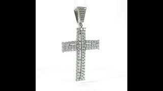 Sterling Silver Iced Out Cross Pendant | VVS Moissanite 4.77 CTW